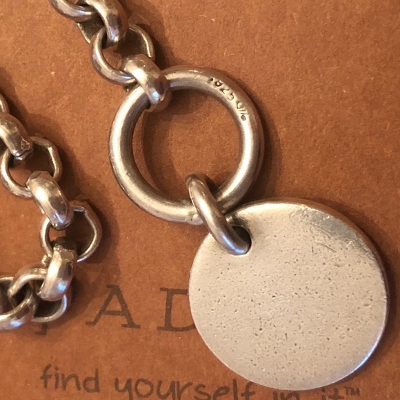 Silpada Sterling Silver Rolo Link Disc Charm Bracelet B0481 - Picture 6 of 9